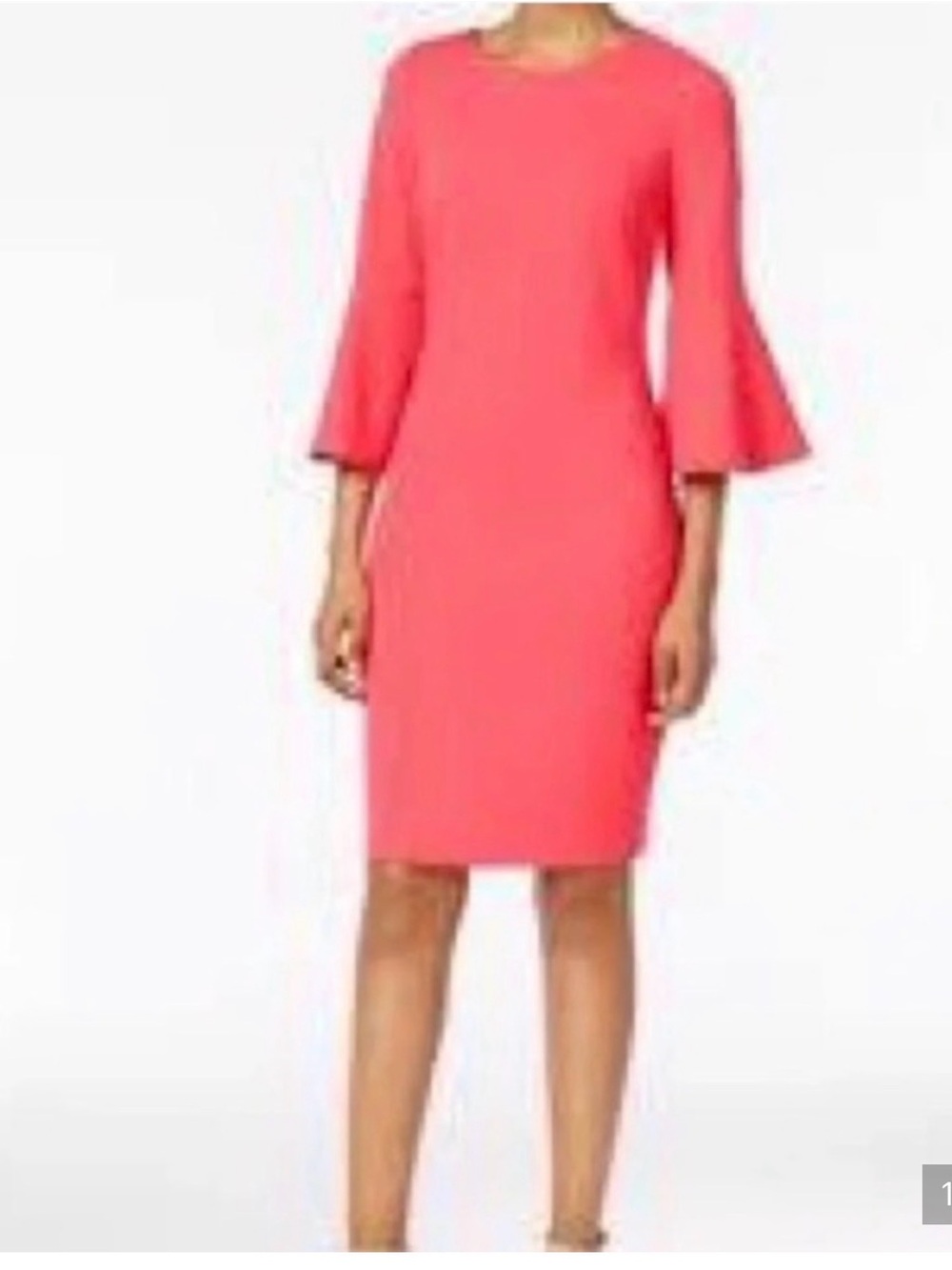 Calvin Klein Women’s Coral Bell-Sleeve Sheath Dress